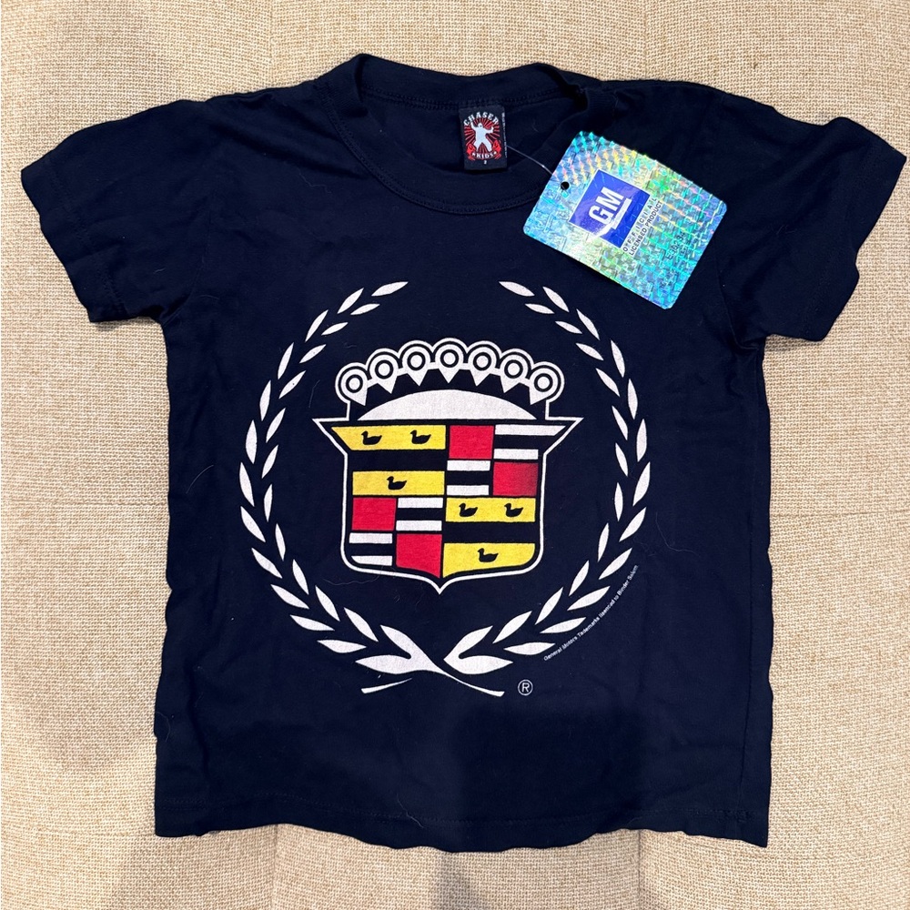 Chaser kids size 2  Black Tee with Cadillac logo, Brand New